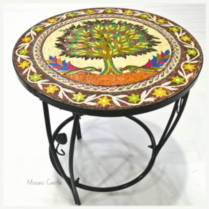 Handcrafted Mosaic Table - "Tree of Harmony" Design