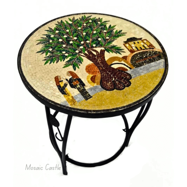 Handcrafted Mosaic Table - "Memory Tree" Design