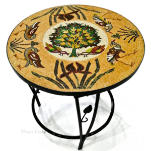 Harvest Tree Mosaic Table with Black Iris