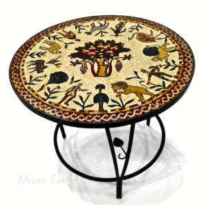 Handmade Mosaic Table - "Garden of Legends"