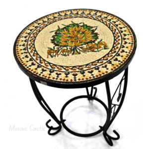 Handcrafted Mosaic Table - "Tree of Life" Design