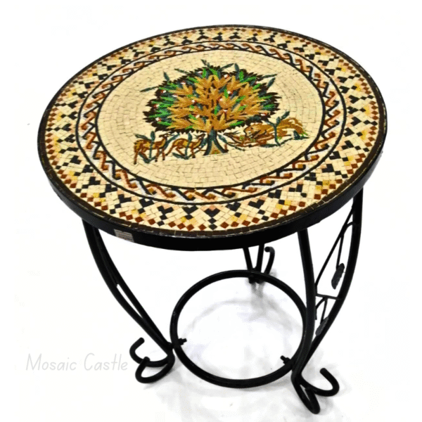 Handcrafted Mosaic Table - "Tree of Life" Design