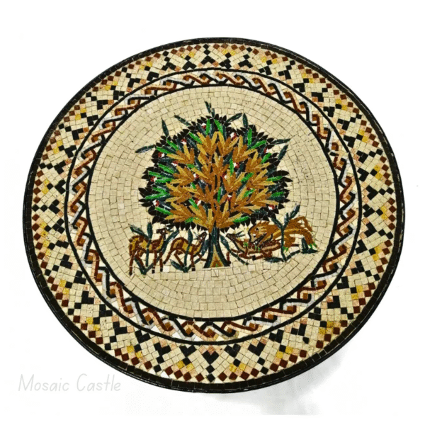 Handcrafted Mosaic Table - "Tree of Life" Design - Image 2