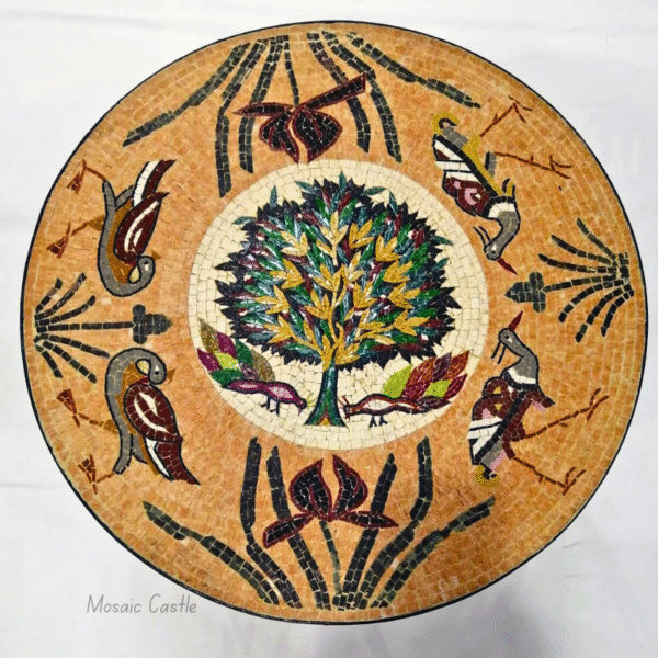 Harvest Tree Mosaic Table with Black Iris - Image 2
