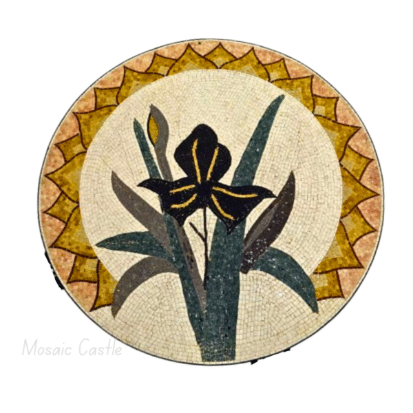 Handmade Mosaic Table - "Black Iris" - Image 2