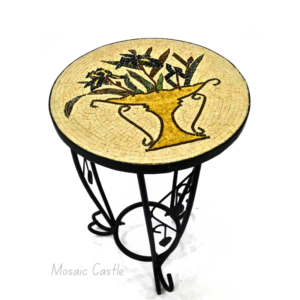 Round Mosaic Table - "Golden Vase"
