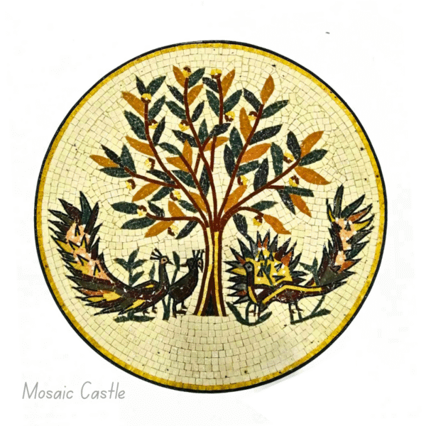 "Birdsong Tree" Round Mosaic Table - Image 2