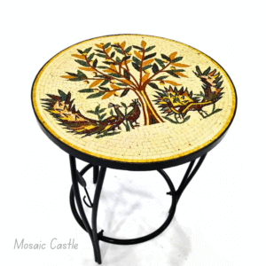 "Birdsong Tree" Round Mosaic Table
