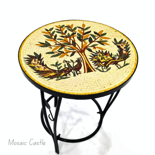 "Birdsong Tree" Round Mosaic Table