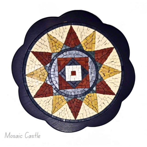 Handcrafted Mosaic Table " Compass Rose " - Image 2