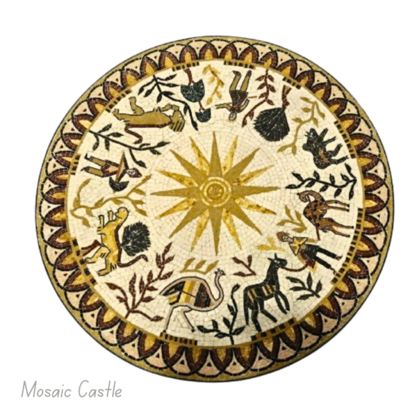 Handcrafted Mosaic Table Inspired by Ancient Desert Life - Image 2