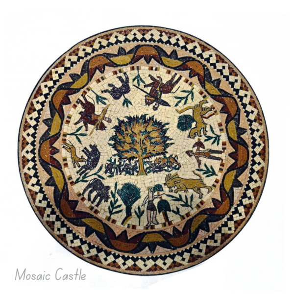 Handcrafted Mosaic Table Design "Tree of Abundance" - Image 2