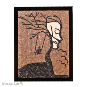 Handmade Mosaic Wall Art " Abstract Woman Tree Mosaic "
