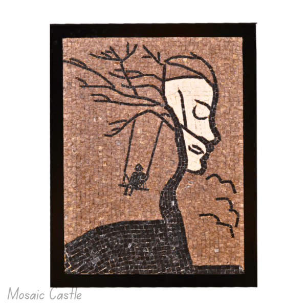 Handmade Mosaic Wall Art " Abstract Woman Tree Mosaic "