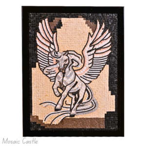 Handmade Mosaic Wall Art - Winged Unicorn Design