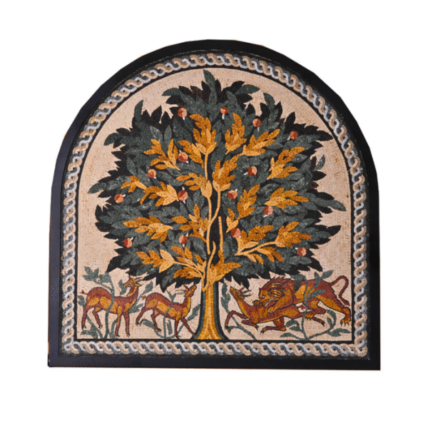 Mosaic arch shape in a tree of life Pattern
