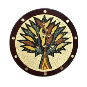 Handmade Circular Mosaic Wall Panel - "Harvest Tree"